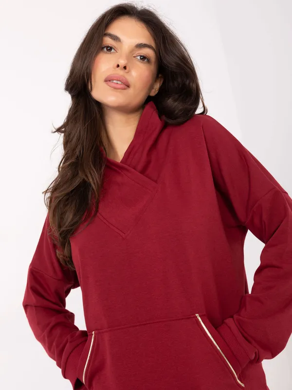 Bluza oversize z wysokim kołnierzem i suwakiem