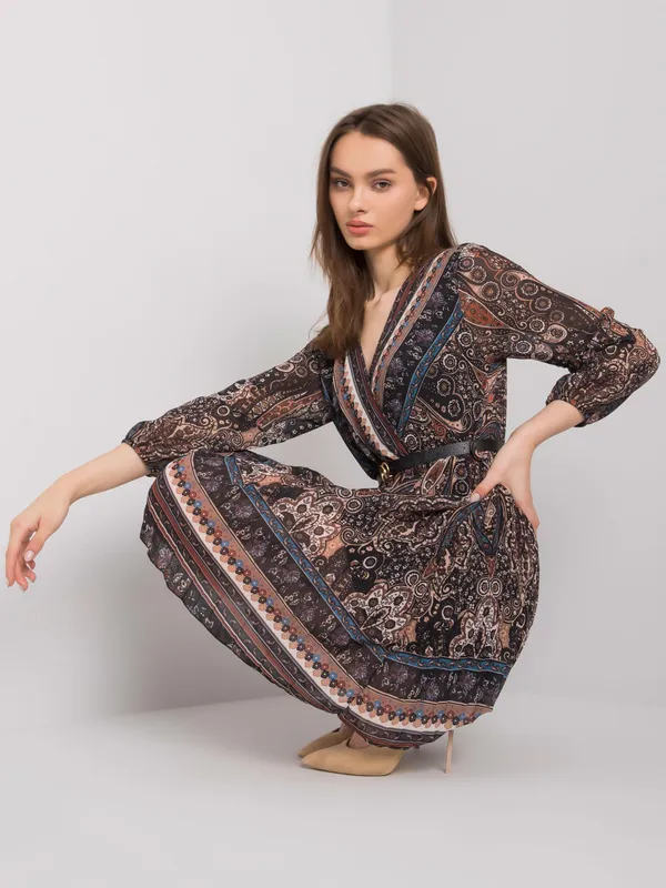 Rozkloszowana sukienka mini w stylu boho - widok 2