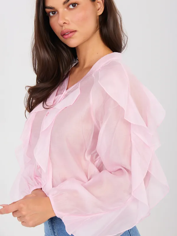 Koszula z falbanami o kroju oversize