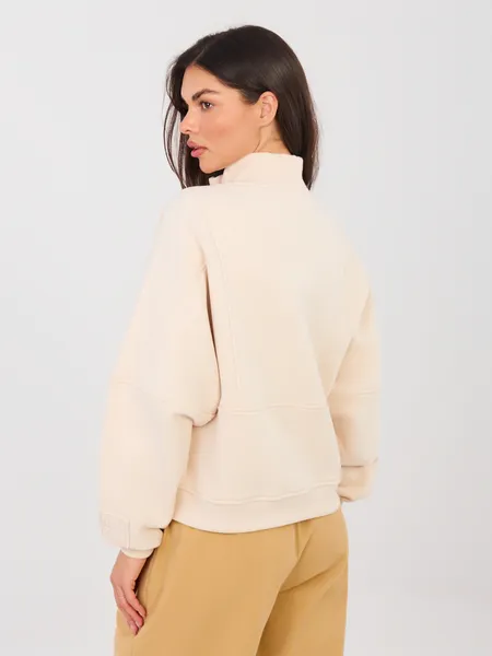 Casualowa bluza oversize z wysokim kołnierzem