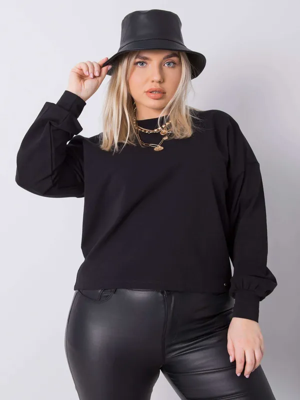 Jasnoróżowa gładka bluza plus size