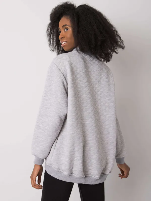 Pikowana bluza oversize o kroju casualowym - widok 2