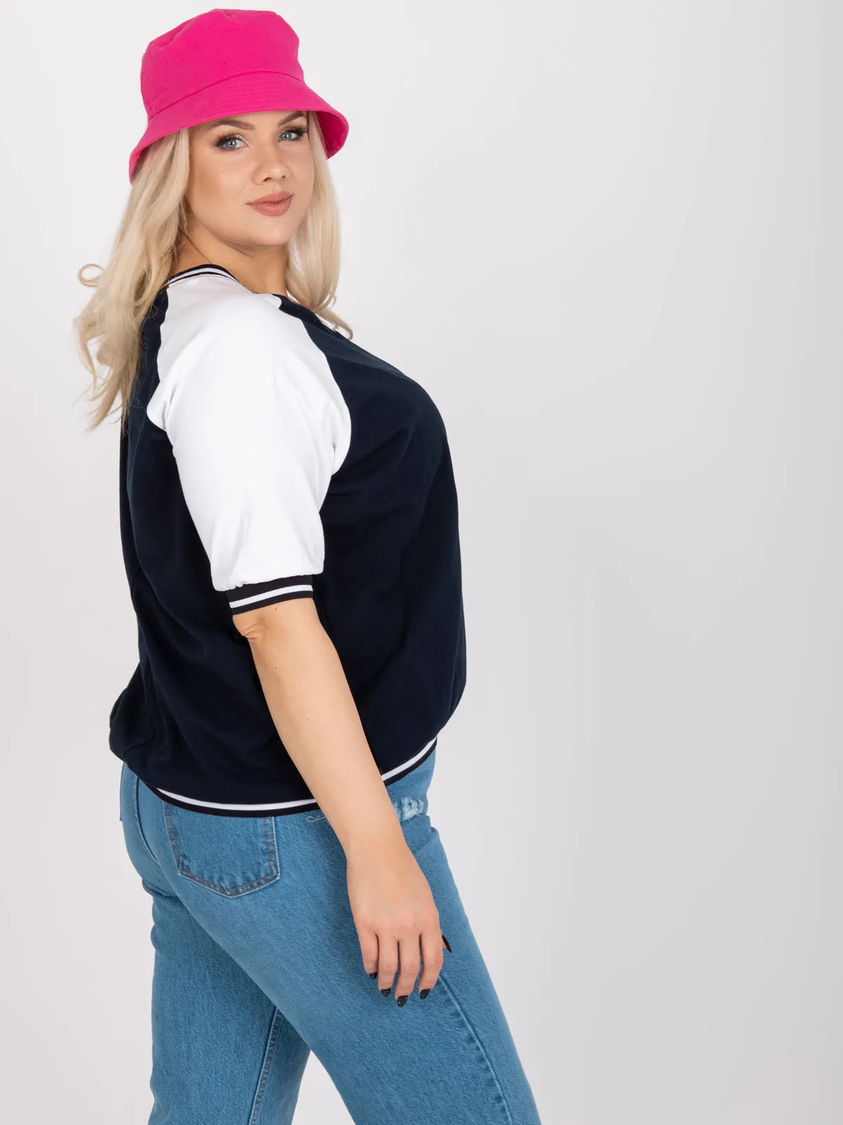 Sportowa bluzka oversize w stylu baseballowym - zdjęcie 1