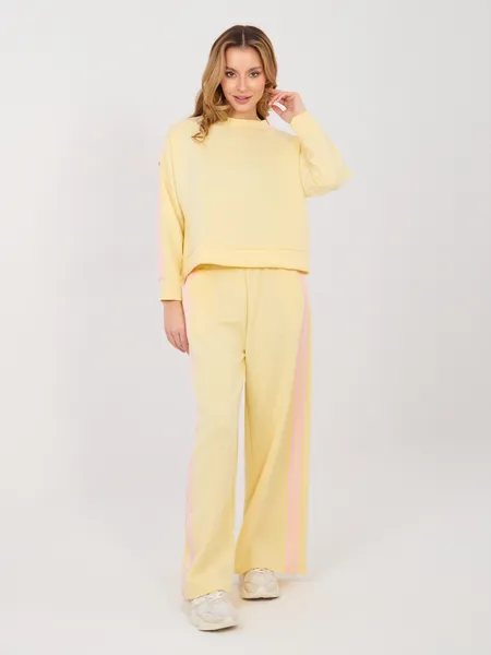 Luźne spodnie dresowe z lampasami w pasie typu high waist