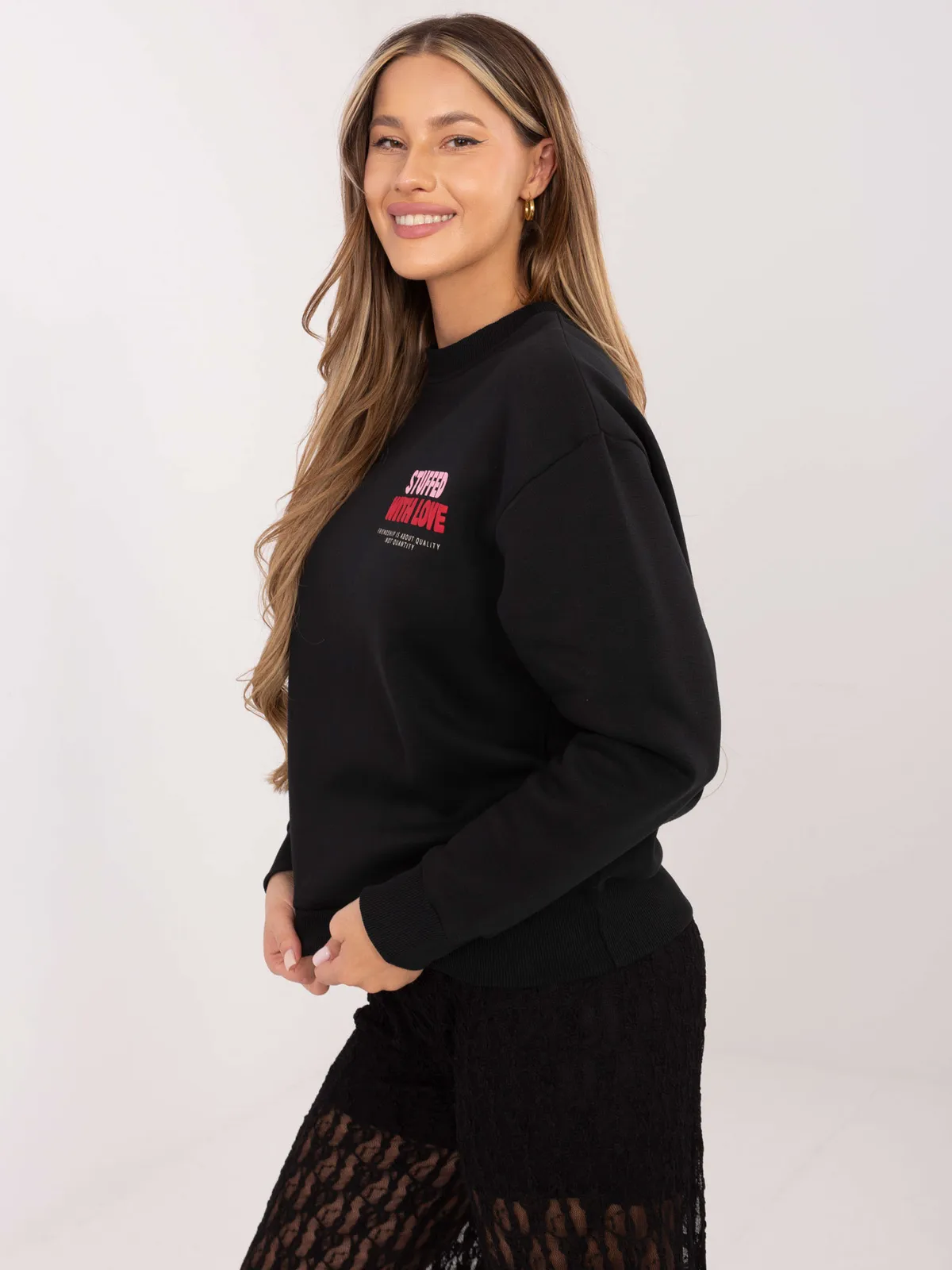 Bluza oversize z graficznym nadrukiem misiów - zdjęcie 3