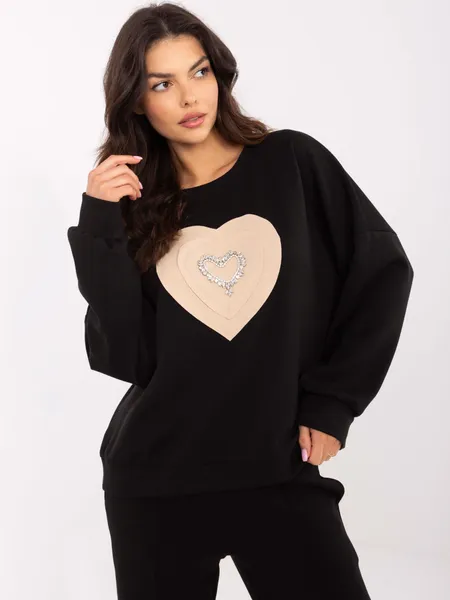 Bluza oversize z aplikacją w kształcie serca