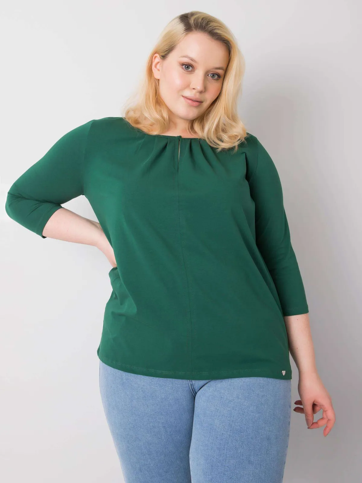 Czarna bluzka plus size bawełniana - zdjęcie 3
