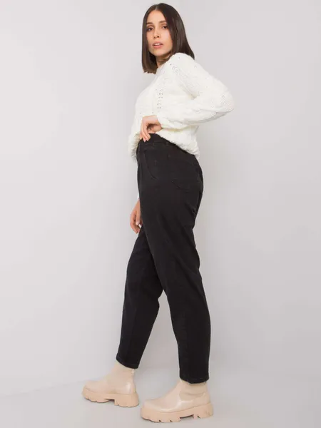 Spodnie typu mom jeans z wysokim stanem