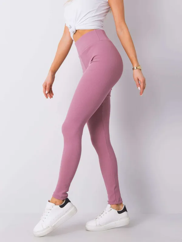 Szare legginsy basic w prążek - widok 2
