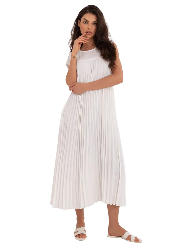 Plisowana sukienka midi o kroju oversize - widok 2