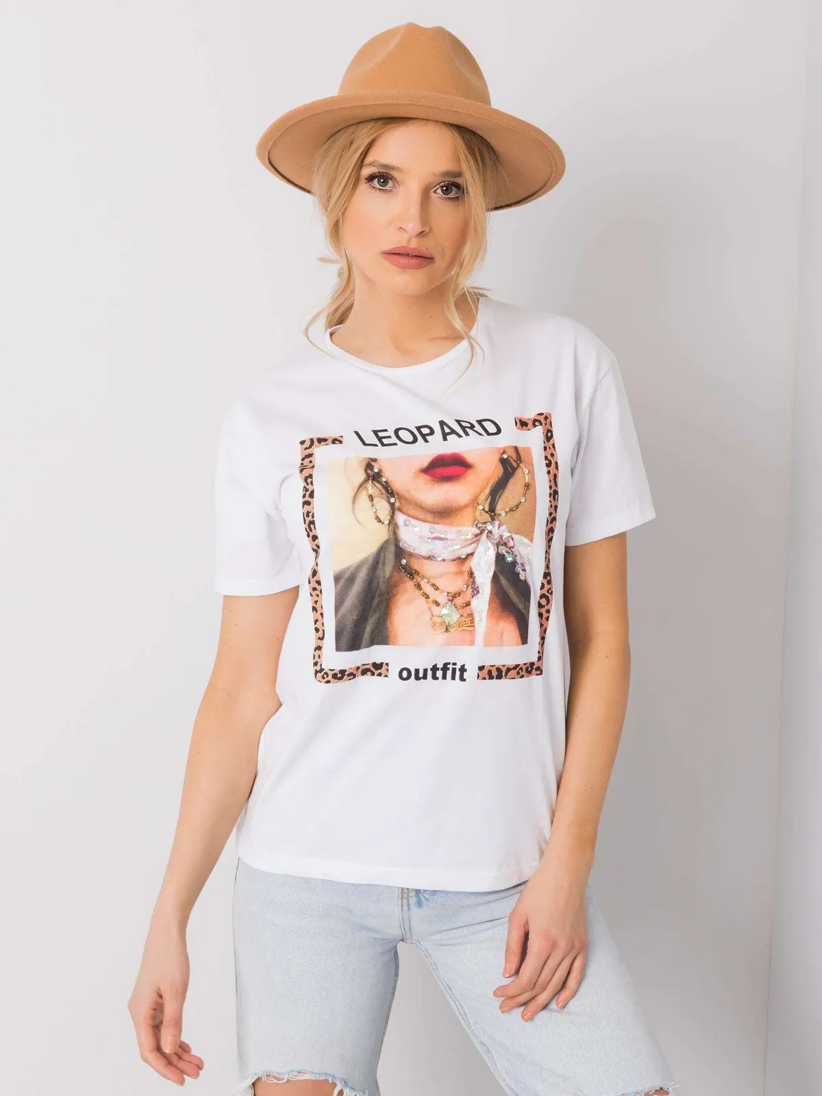 Biały t-shirt z bawełny - zdjęcie 3