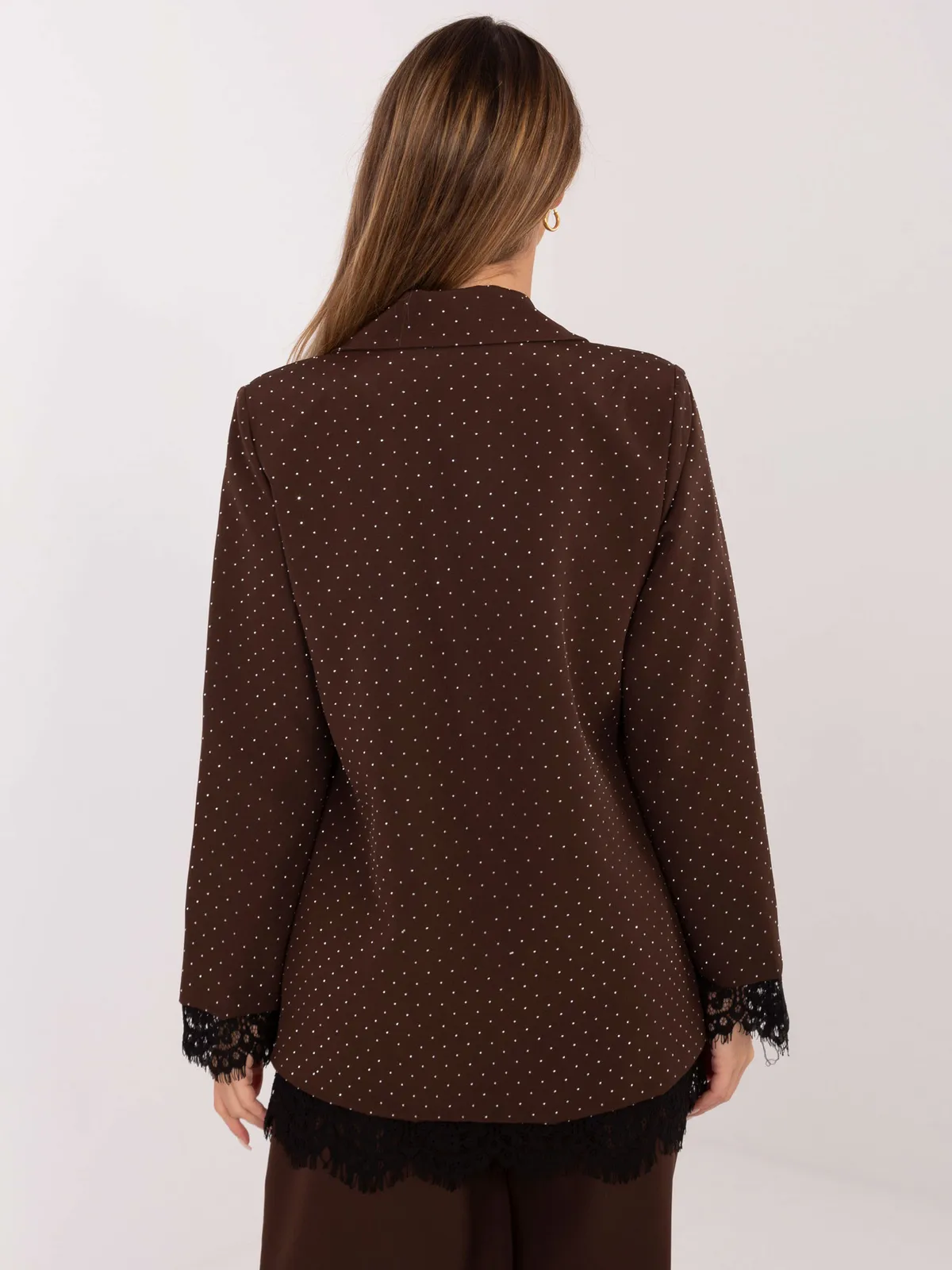 Wizytowa marynarka oversize z koronkowym wykończeniem - zdjęcie 1
