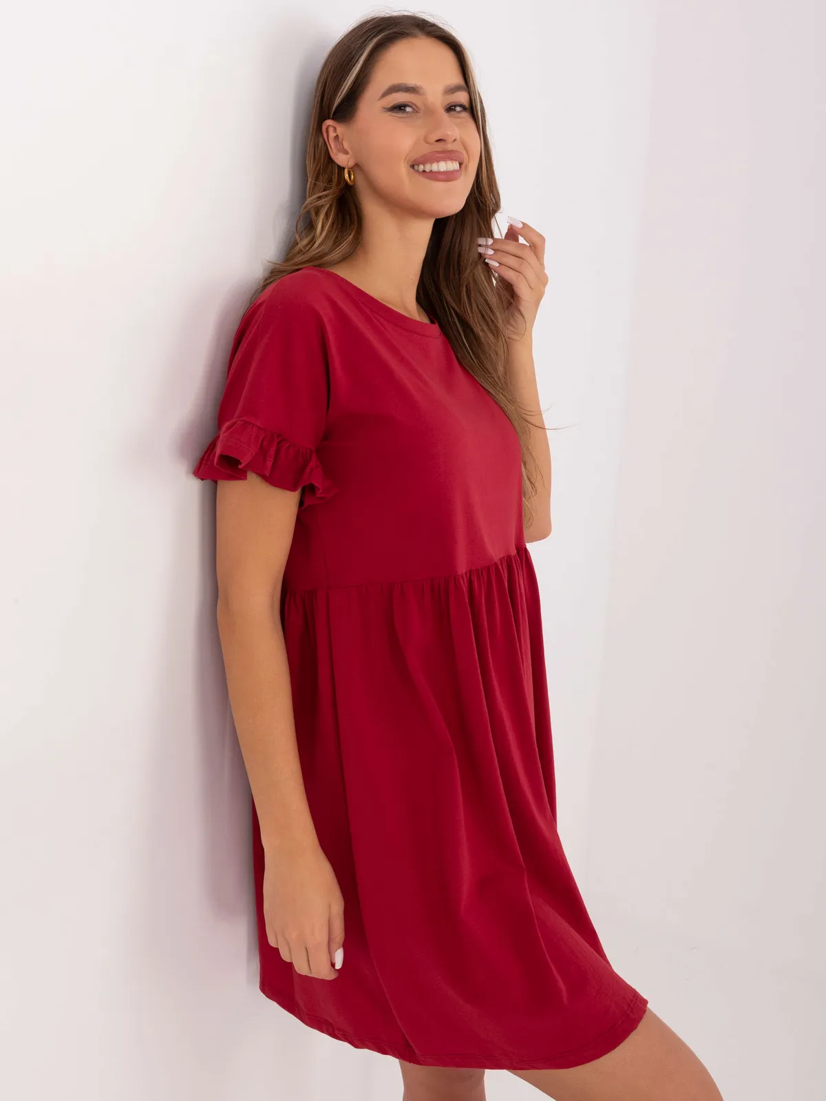 RUE PARIS Czarna sukienka oversize - zdjęcie 4