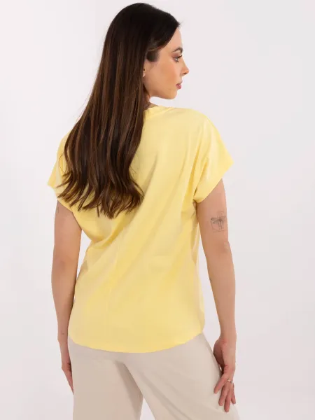 T-shirt casualowy z nadrukiem i napisem
