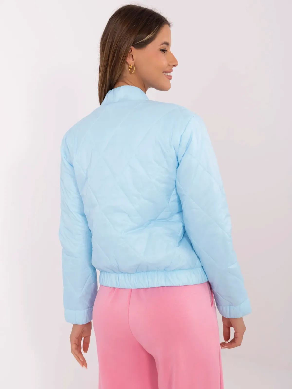 Pikowana kurtka bomberka ze ściągaczami - zdjęcie 1