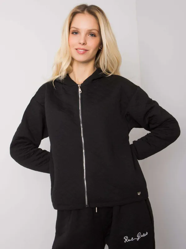 Pikowana bluza rozpinana z kapturem oversize