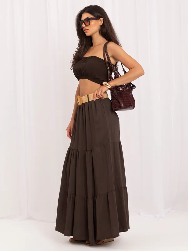 Spódnica maxi z falbanami w stylu boho - widok 2