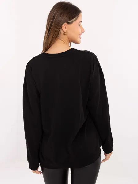 Bluza oversize z ozdobnym wiązaniem przy dekolcie