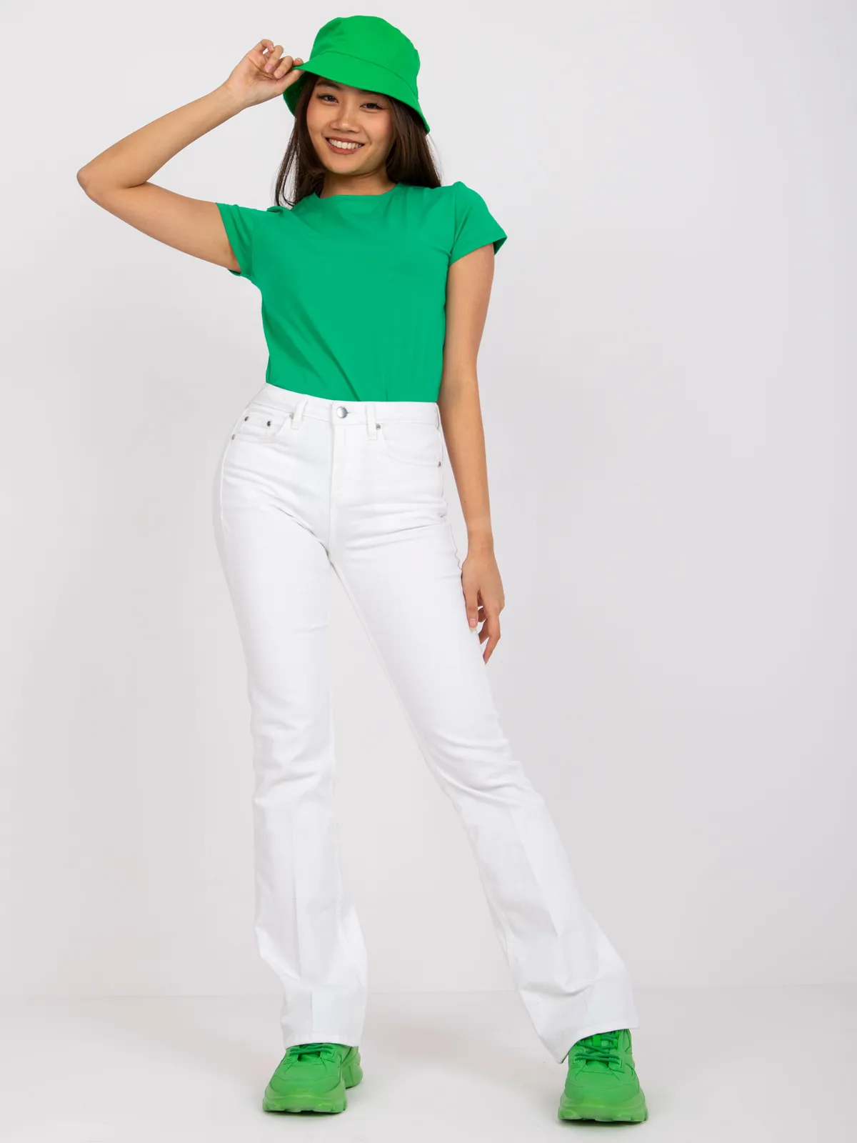 Zielony t-shirt Peachy - zdjęcie 1