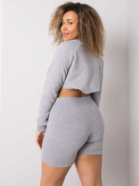 Szare bawełniane szorty plus size