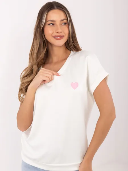 Casualowy t-shirt z dekoltem w serek