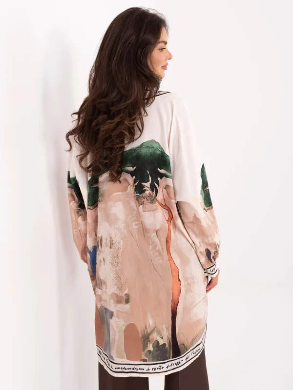 Oversize koszula o kroju tuniki z nadrukiem