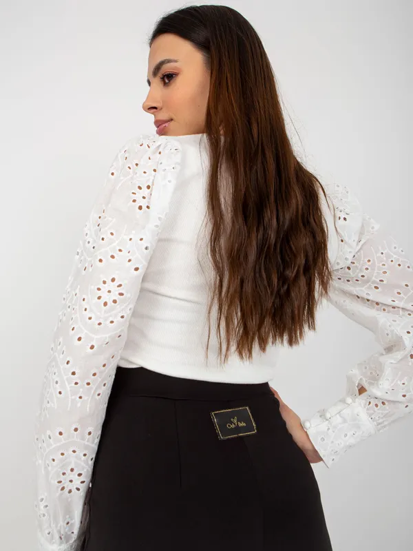 Czarne legginsy eleganckie z zamkiem OCH BELLA - widok 2