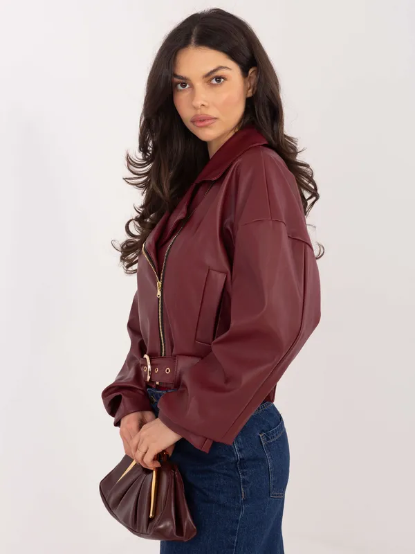 Krótka kurtka typu biker o kroju oversize - widok 2