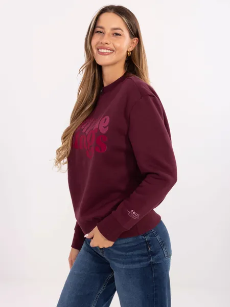 Bluza z okrągłym dekoltem i ozdobnym nadrukiem