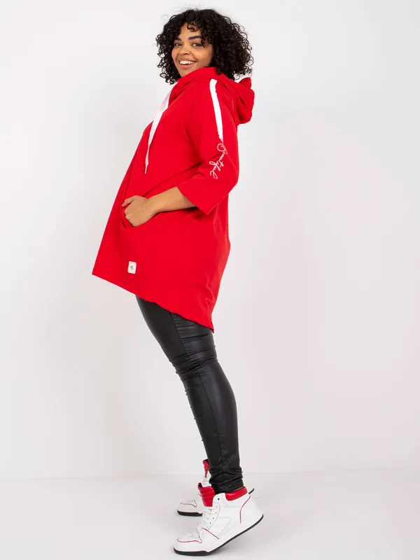 Rozpinana bluza oversize z kapturem i nadrukiem - widok 2