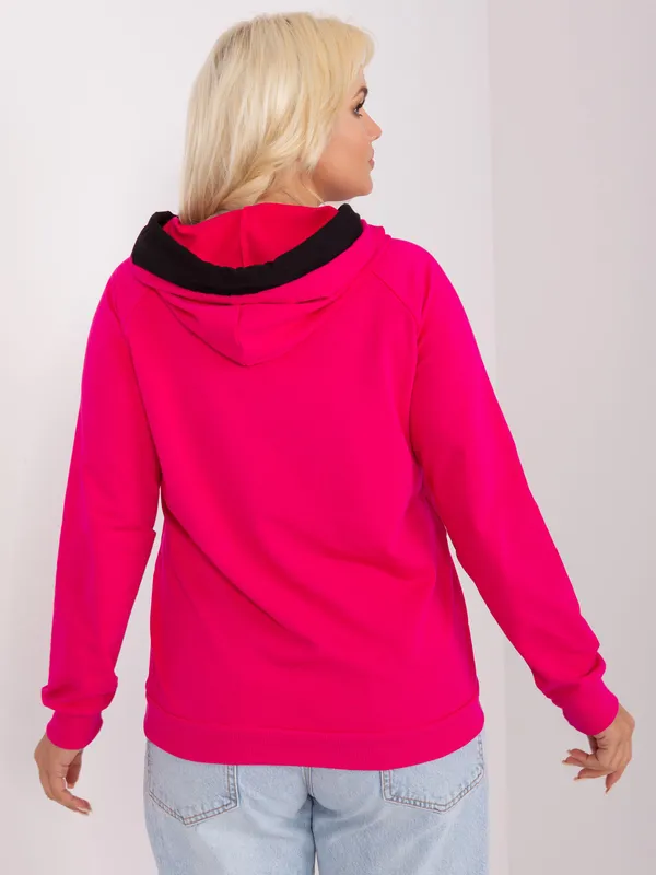 Zielona bluza damska basic plus size - widok 2