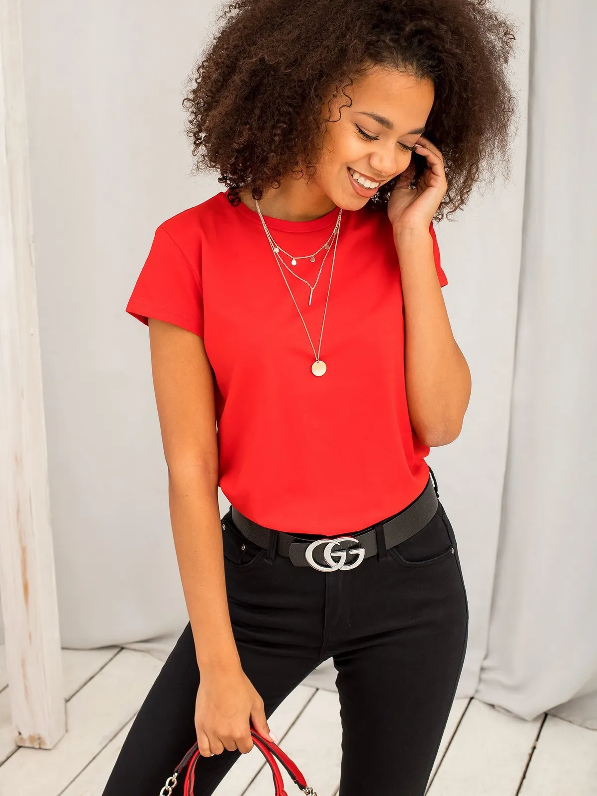 Czerwony t-shirt Peachy - zdjęcie 13