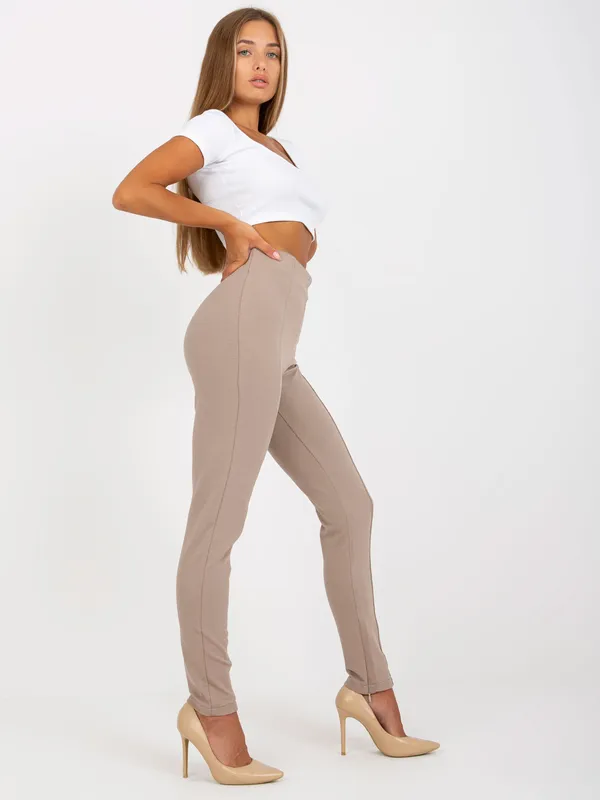 Czarne legginsy basic z suwakami RUE PARIS - widok 2