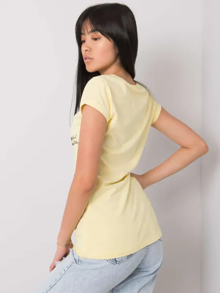 Ecru t-shirt damski z dżetami