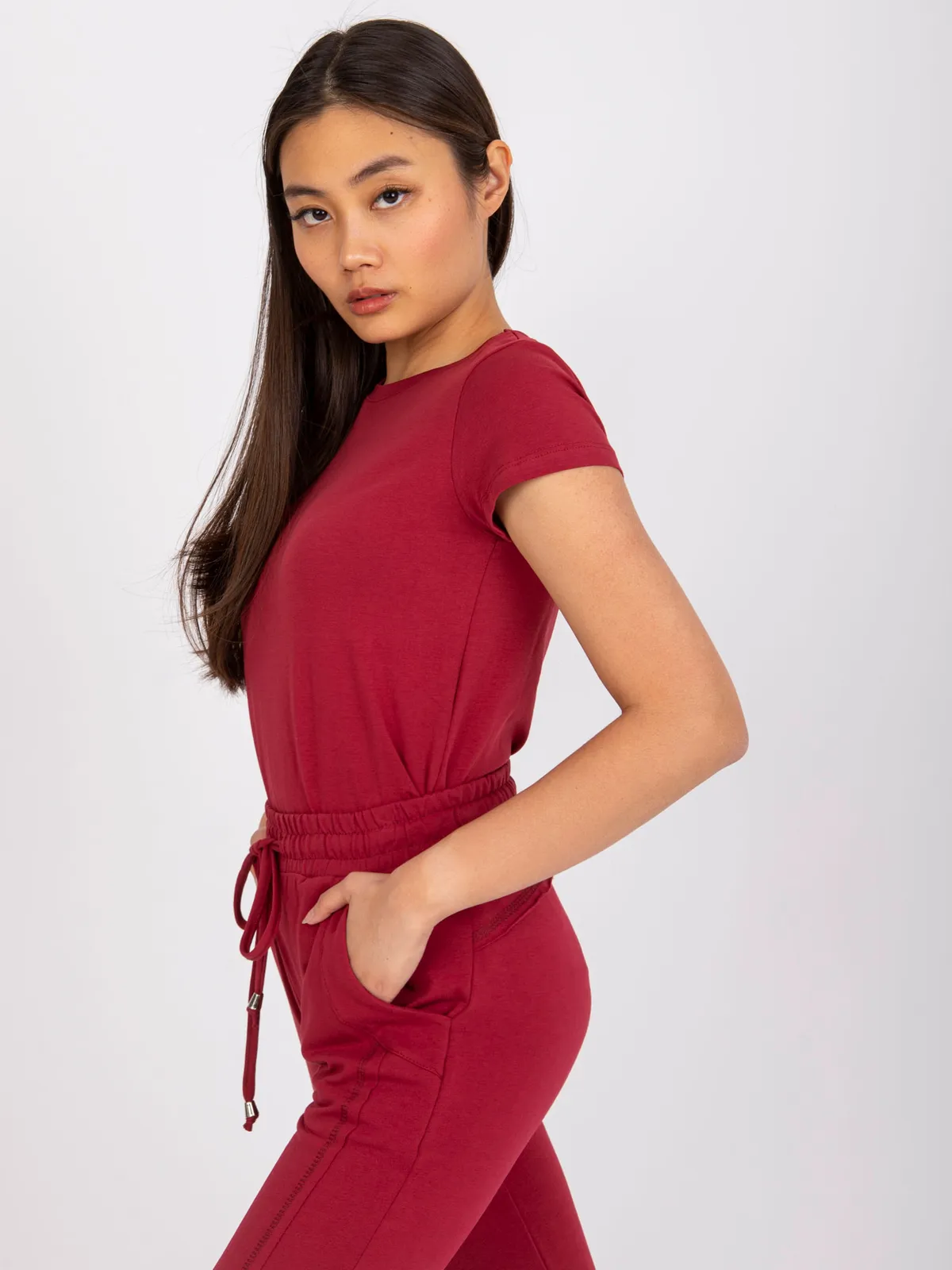 Bordowy t-shirt Peachy - zdjęcie 8