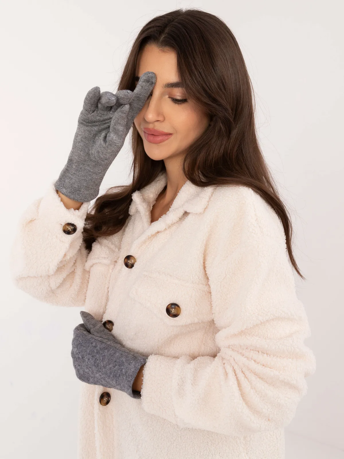 Klasyczne rękawiczki z delikatnym pikowaniem na wierzchu - zdjęcie 1