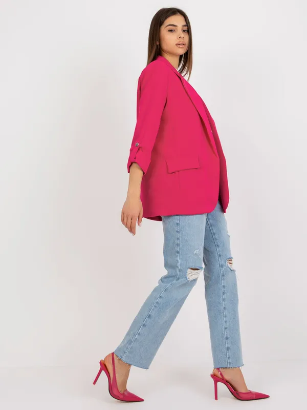 Jasnobeżowa marynarka z podwijanymi rękawami OCH BELLA