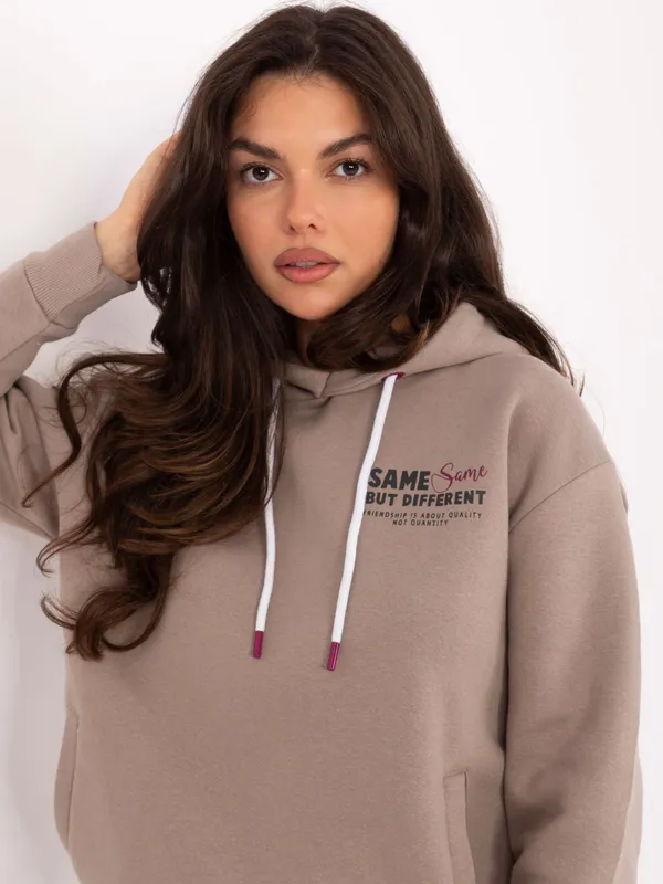 Bluza z kapturem oversize z grafiką misia - widok 2