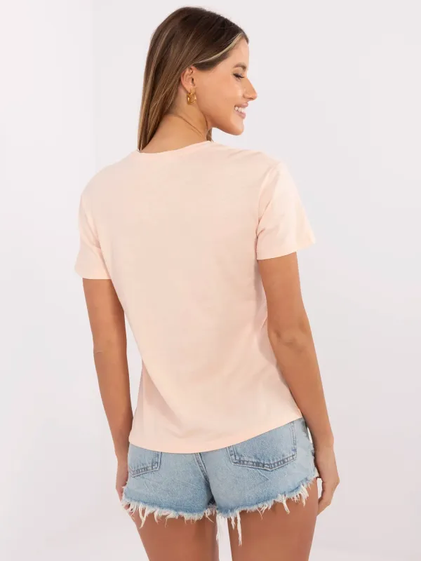 Casualowy T-shirt z kwiatowym nadrukiem - widok 2