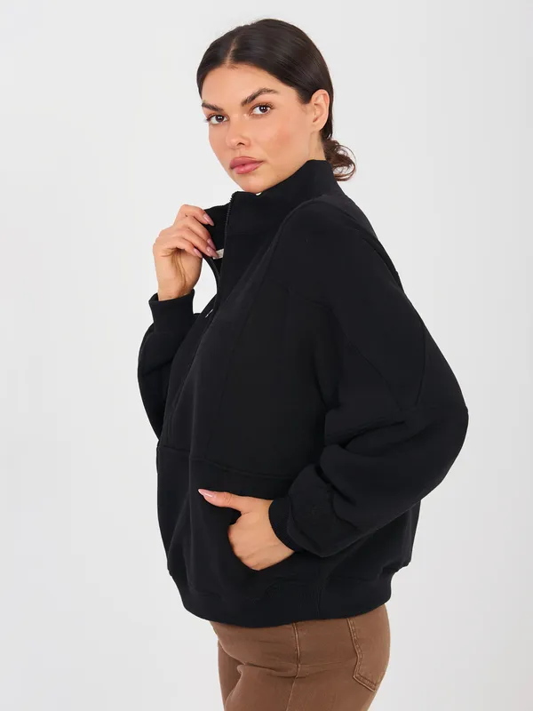 Casualowa bluza oversize z wysokim kołnierzem - widok 2