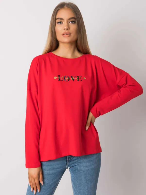 RUE PARIS Jasnobeżowy bawełniany longsleeve damski - widok 2