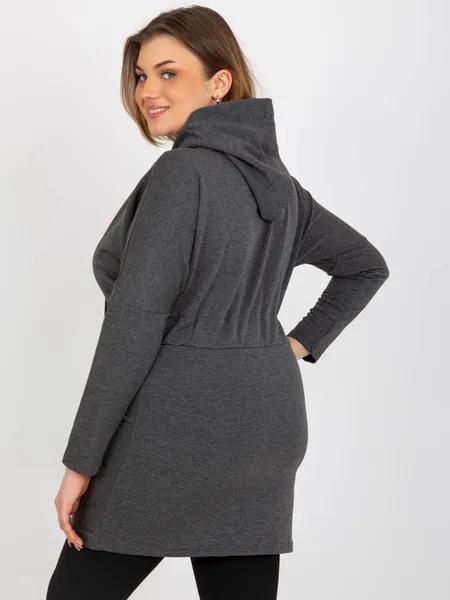Jasnofioletowa rozpinana bluza plus size ze ściągaczem