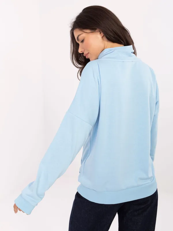 Bluza oversize z wysokim kołnierzem i suwakiem