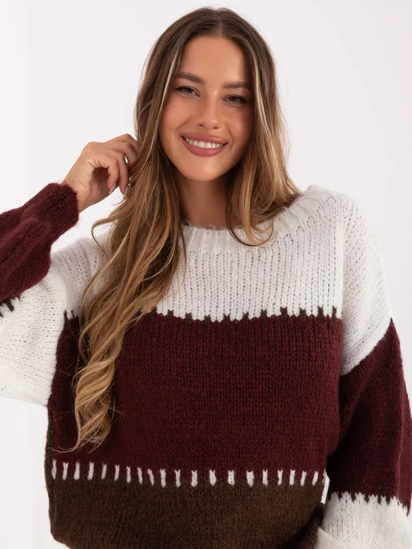 Sweter o kroju oversize z okrągłym dekoltem