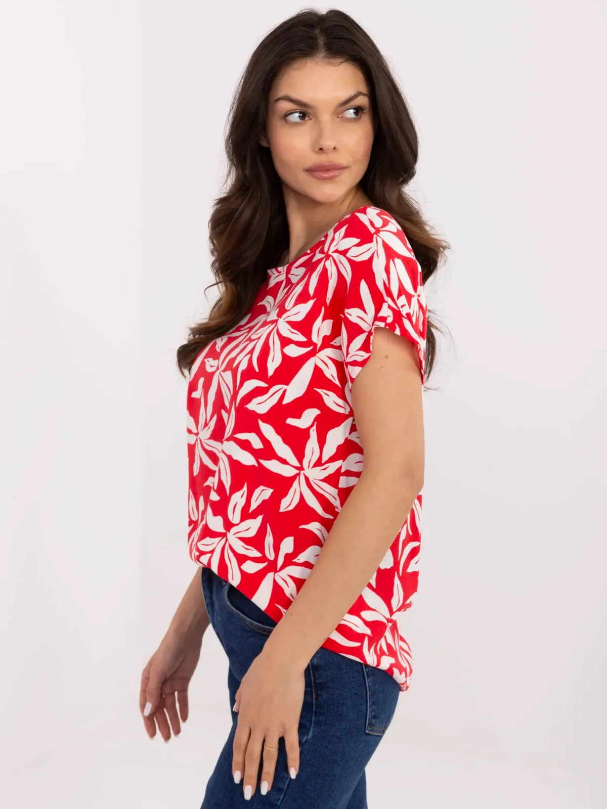 Luźna bluzka o kroju oversize z wzorem - zdjęcie 3