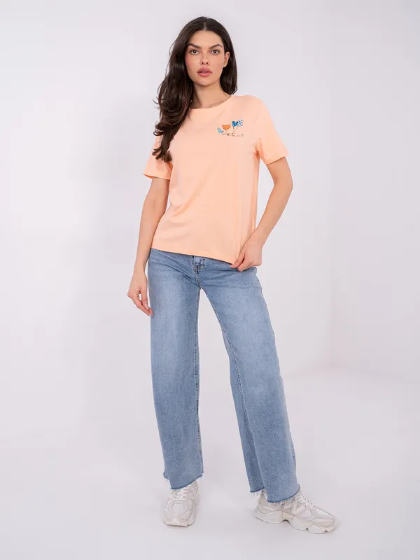 Casualowy T-shirt z haftowanym motywem zwierzęcym - widok 2