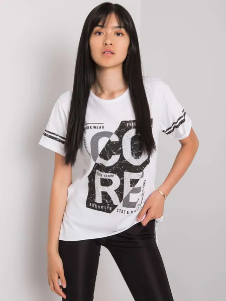 Biały t-shirt z miejskim nadrukiem