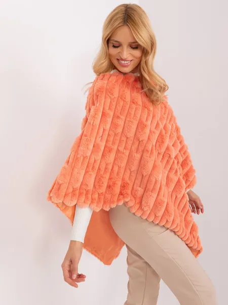Puszyste poncho oversize w stylu glam