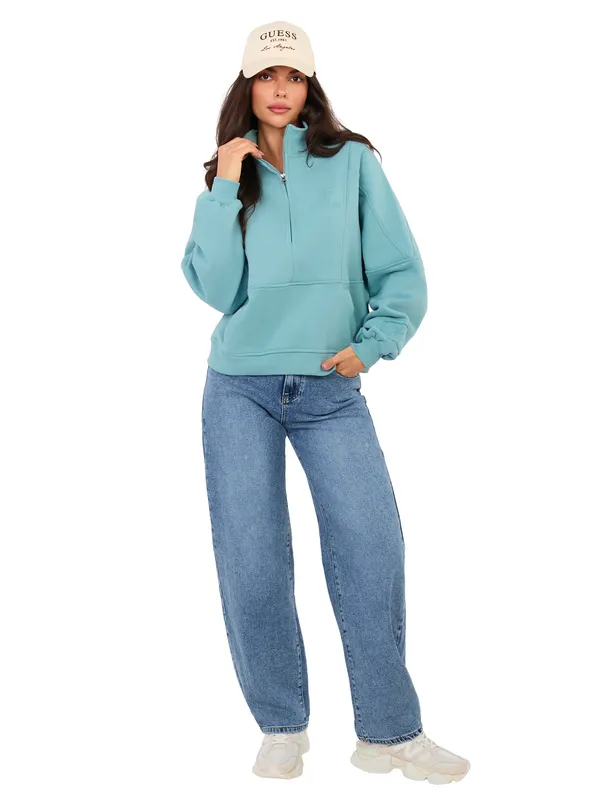 Bluza oversize z wysokim kołnierzem na suwak - widok 2