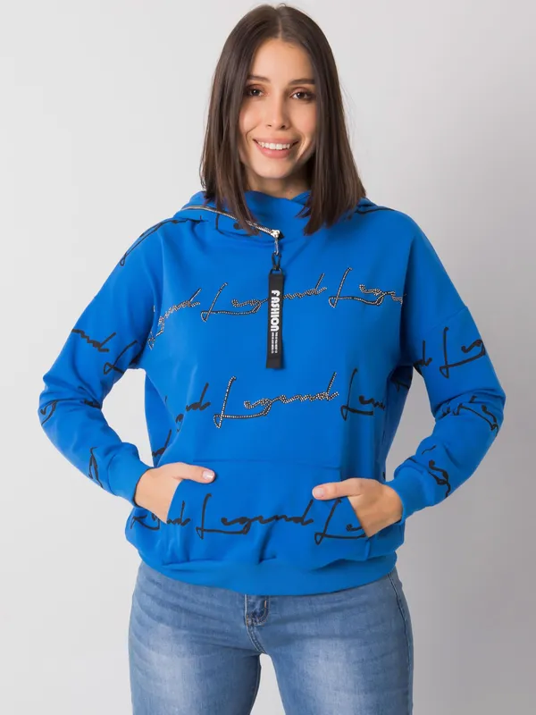Bluza oversize z kapturem i ozdobnym suwakiem